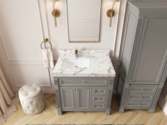 Paris 36 in. W x 22 in. D Left Offset Sink Bathroom Vanity - photo 37