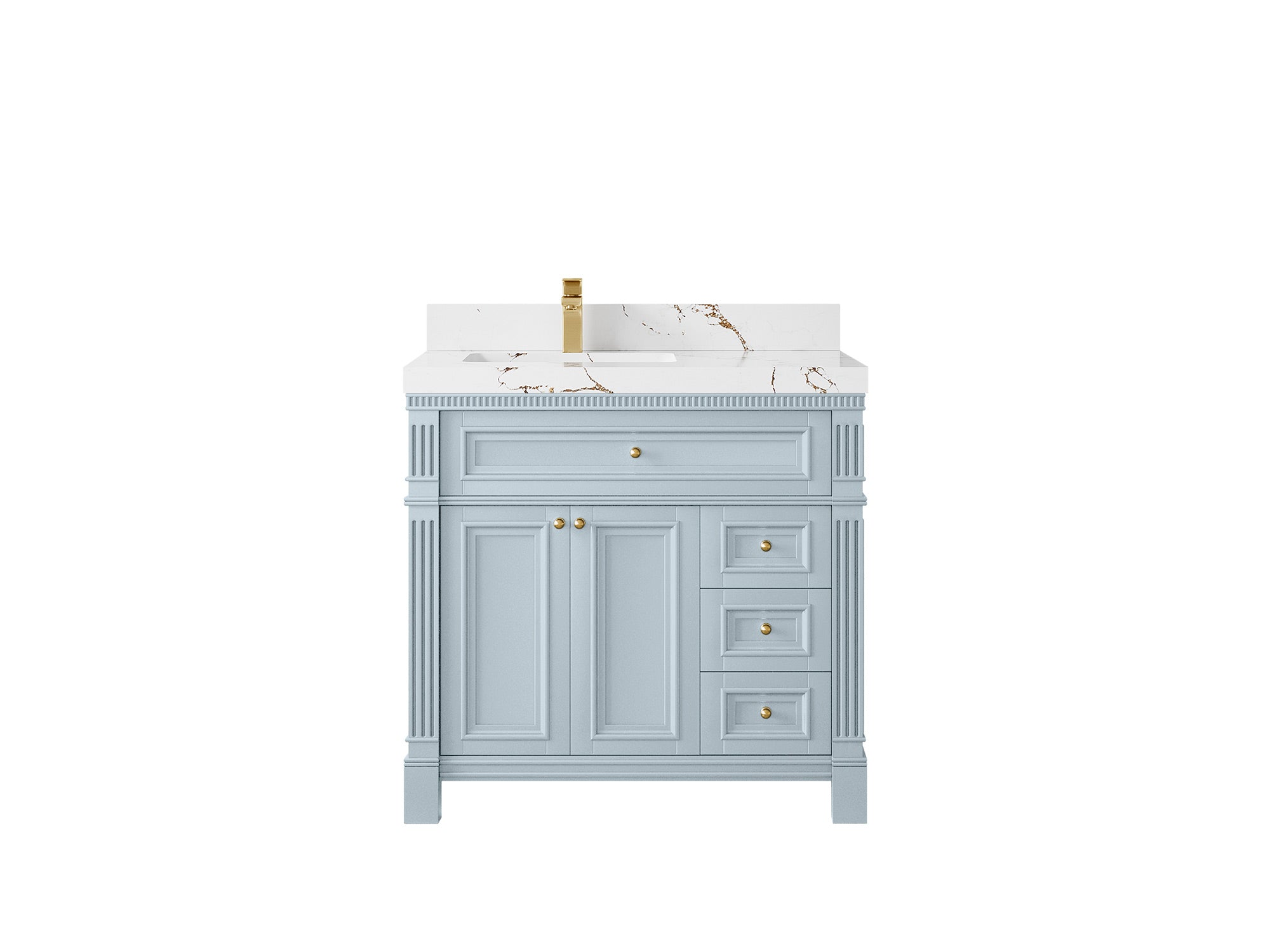Paris 36 in. W x 22 in. D Left Offset Sink Bathroom Vanity - Willow Bath and Vanity