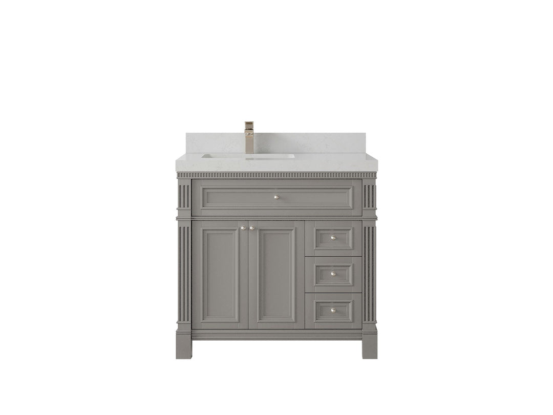 Paris 36 in. W x 22 in. D Left Offset Sink Bathroom Vanity - Willow Bath and Vanity
