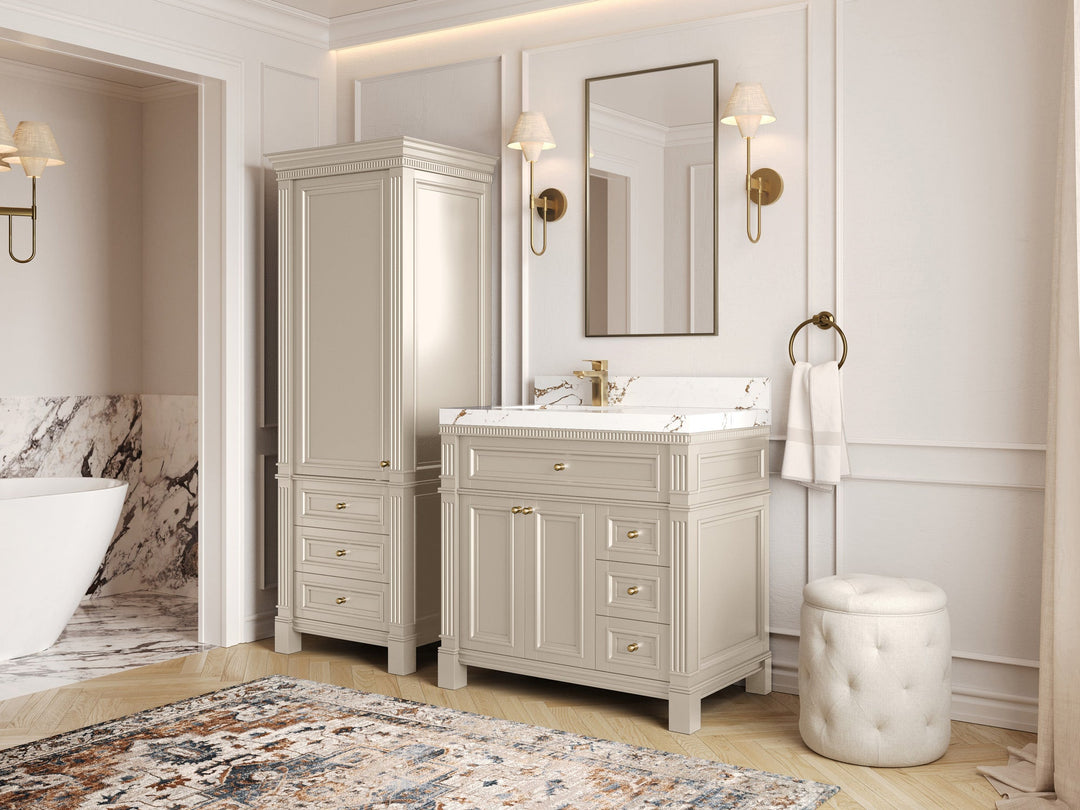 Paris 36 in. W x 22 in. D Left Offset Sink Bathroom Vanity - Willow Bath and Vanity