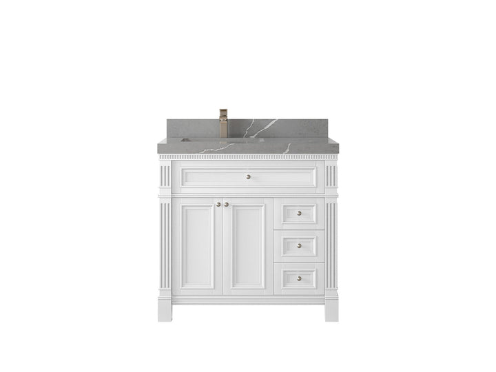 Paris 36 in. W x 22 in. D Left Offset Sink Bathroom Vanity - photo 34