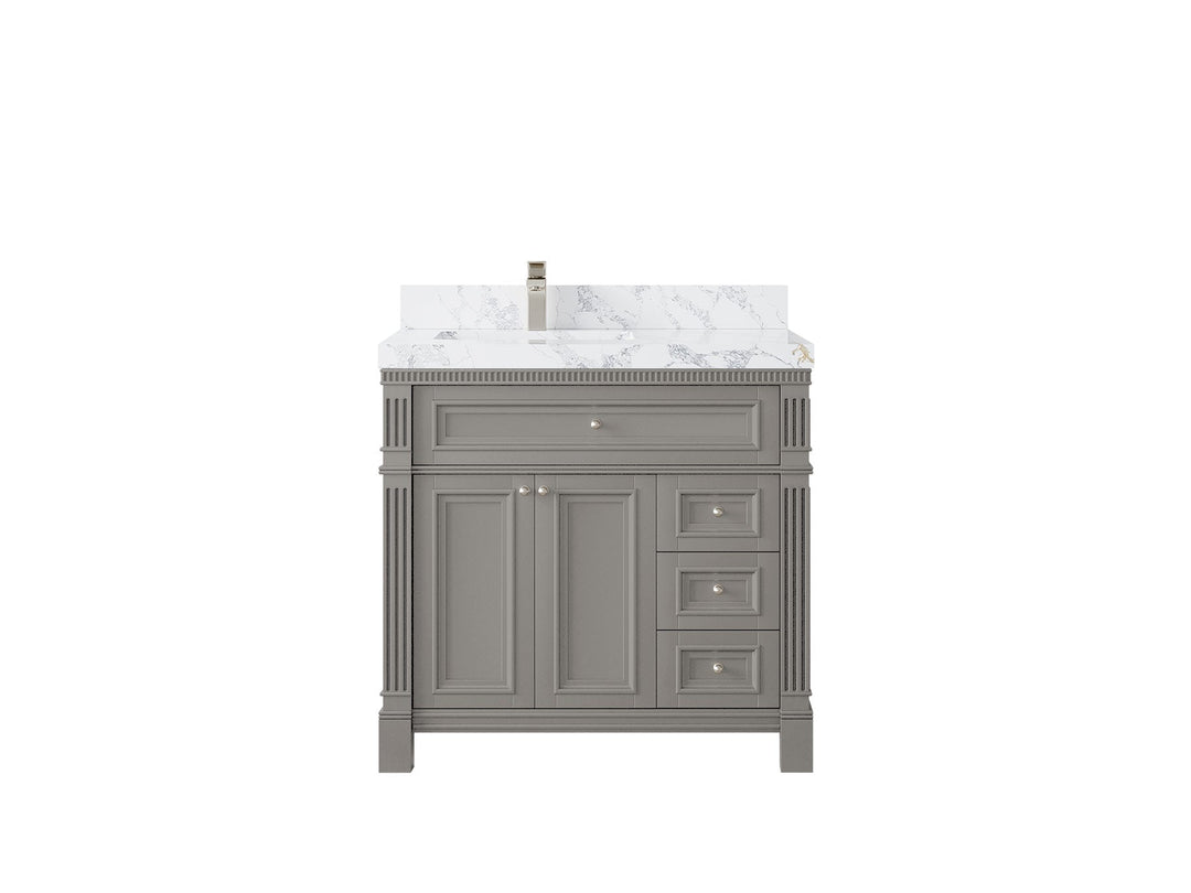 Paris 36 in. W x 22 in. D Left Offset Sink Bathroom Vanity - Willow Bath and Vanity