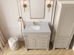 Paris 36 in. W x 22 in. D Left Offset Sink Bathroom Vanity - photo 21