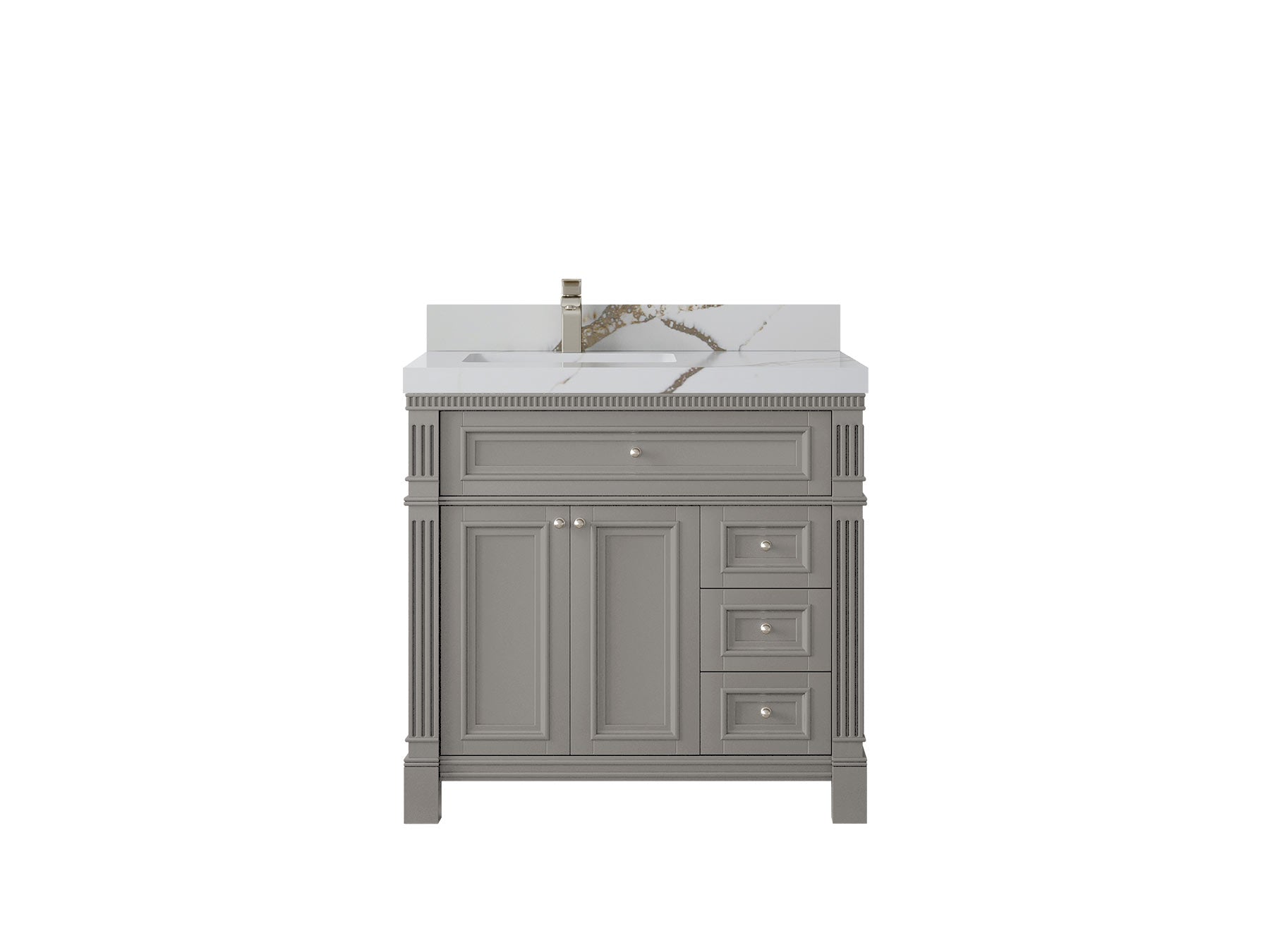 Paris 36 in. W x 22 in. D Left Offset Sink Bathroom Vanity - Willow Bath and Vanity