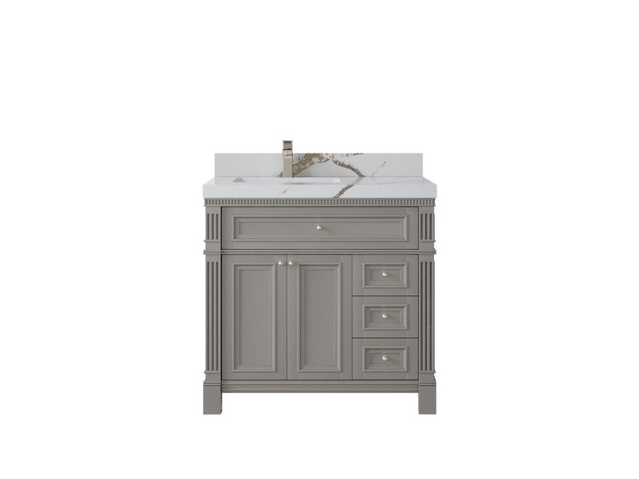 Paris 36 in. W x 22 in. D Left Offset Sink Bathroom Vanity - photo 14