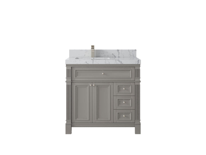 Paris 36 in. W x 22 in. D Left Offset Sink Bathroom Vanity - photo 42