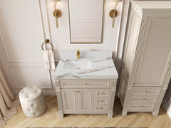 Paris 36 in. W x 22 in. D Left Offset Sink Bathroom Vanity - photo 9