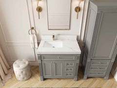 Paris 36 in. W x 22 in. D Left Offset Sink Bathroom Vanity - photo 21
