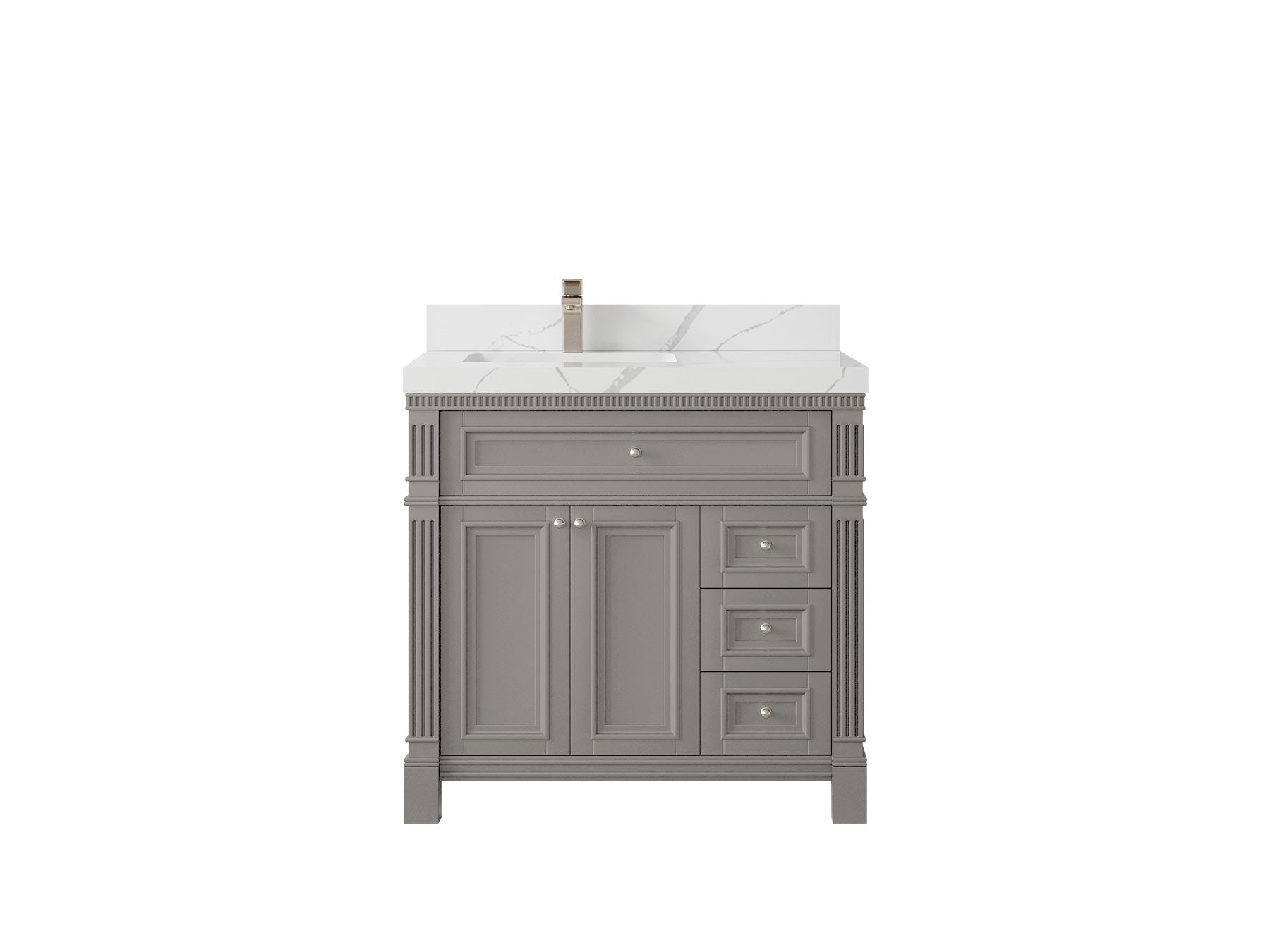 Paris 36 in. W x 22 in. D Left Offset Sink Bathroom Vanity - Willow Bath and Vanity