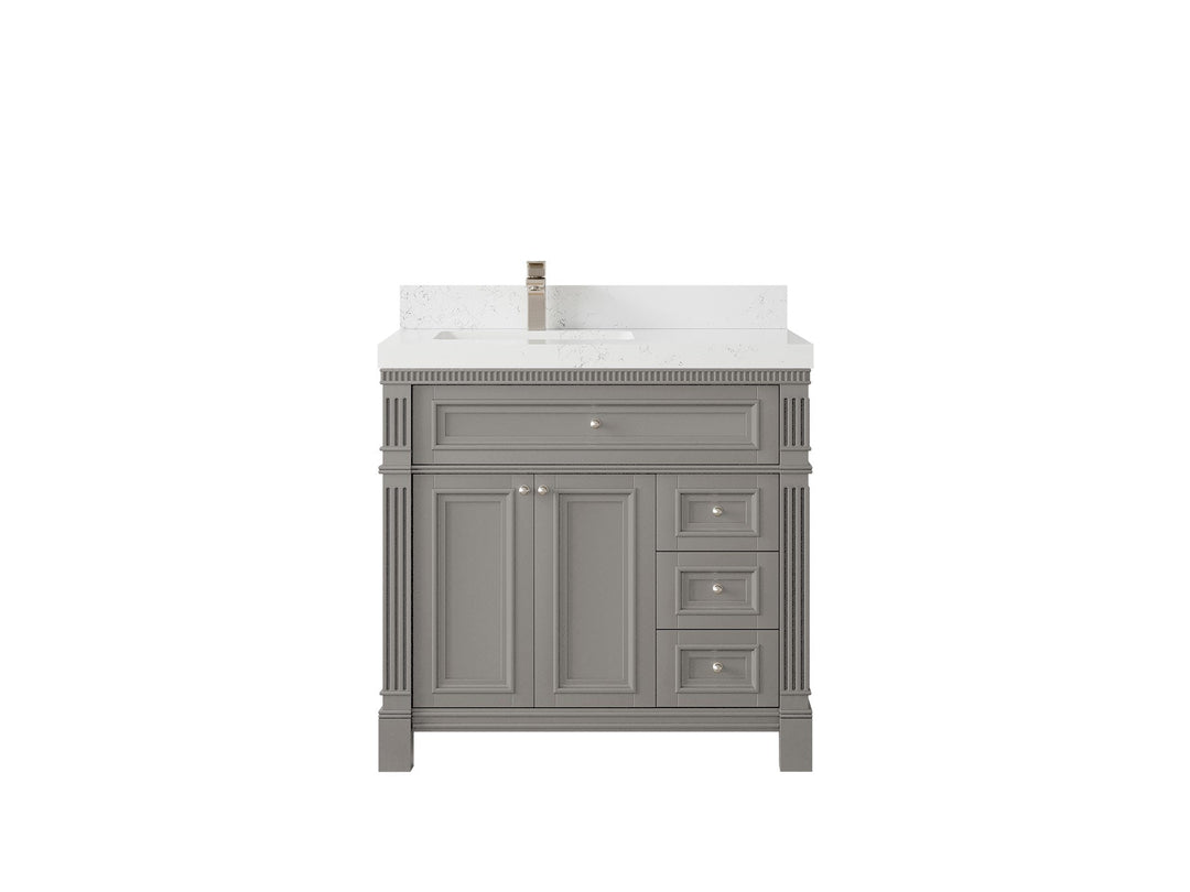 Paris 36 in. W x 22 in. D Left Offset Sink Bathroom Vanity - Willow Bath and Vanity