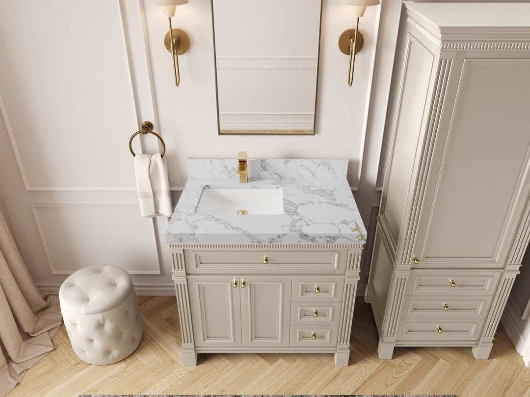 Paris 36 in. W x 22 in. D Left Offset Sink Bathroom Vanity - Willow Bath and Vanity