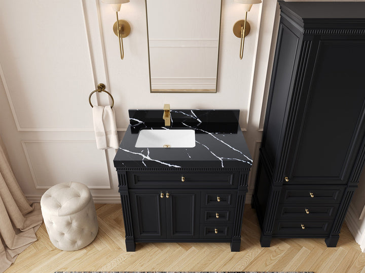 Paris 36 in. W x 22 in. D Left Offset Sink Bathroom Vanity - photo 7