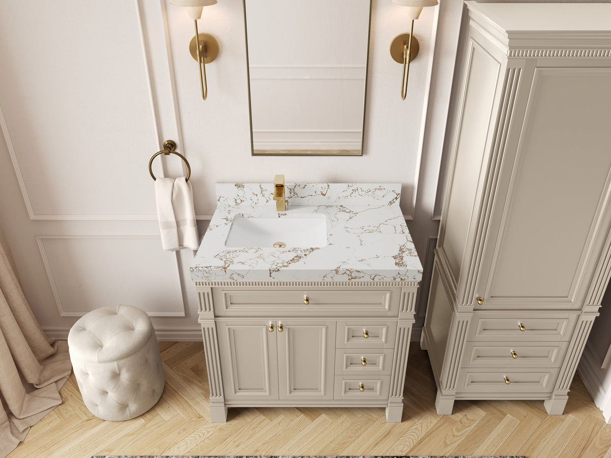 Paris 36 in. W x 22 in. D Left Offset Sink Bathroom Vanity - Willow Bath and Vanity