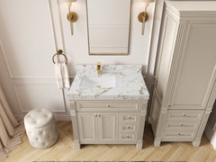 Paris 36 in. W x 22 in. D Left Offset Sink Bathroom Vanity - photo 33