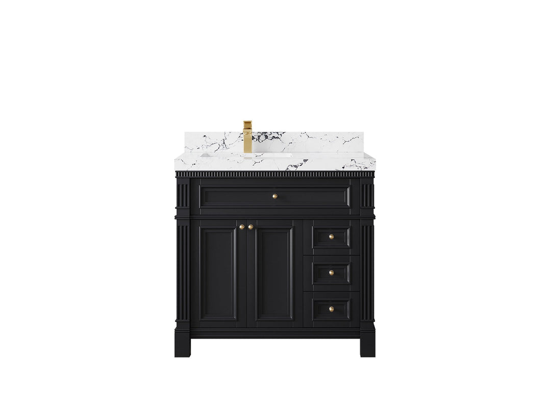 Paris 36 in. W x 22 in. D Left Offset Sink Bathroom Vanity - Willow Bath and Vanity