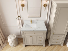 Paris 36 in. W x 22 in. D Left Offset Sink Bathroom Vanity - photo 11