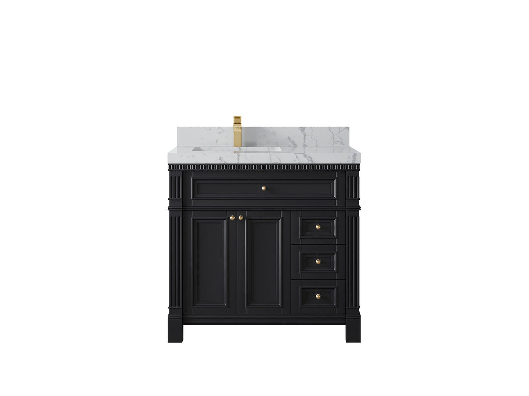 Paris 36 in. W x 22 in. D Left Offset Sink Bathroom Vanity - Willow Bath and Vanity