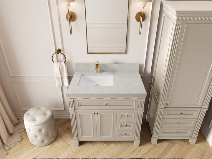 Paris 36 in. W x 22 in. D Left Offset Sink Bathroom Vanity - photo 27