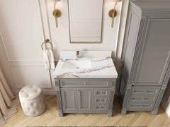 Paris 36 in. W x 22 in. D Left Offset Sink Bathroom Vanity - photo 13