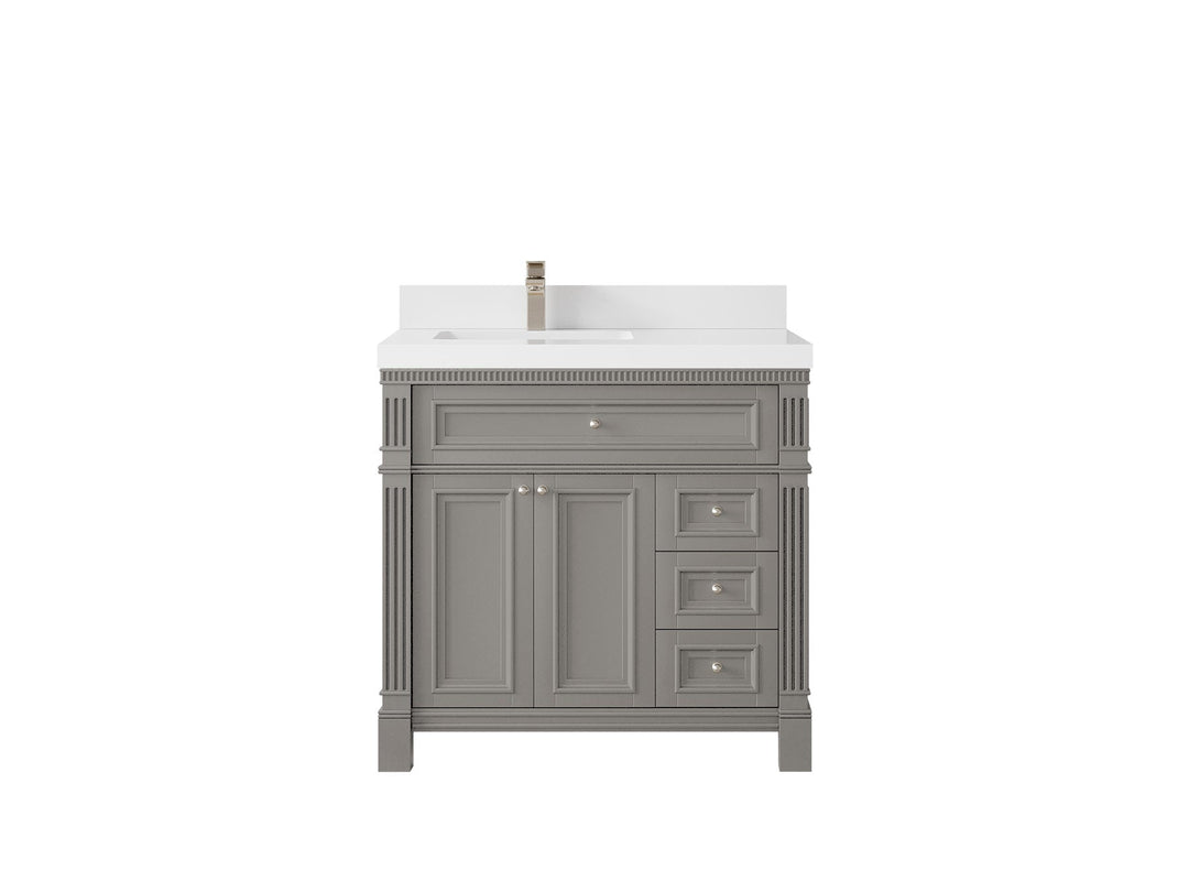 Paris 36 in. W x 22 in. D Left Offset Sink Bathroom Vanity - Willow Bath and Vanity