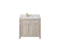 Paris 36 in. W x 22 in. D Left Offset Sink Bathroom Vanity - photo 32