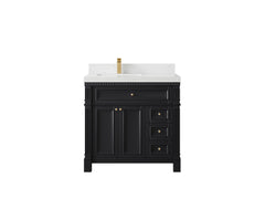 Paris 36 in. W x 22 in. D Left Offset Sink Bathroom Vanity - photo 30