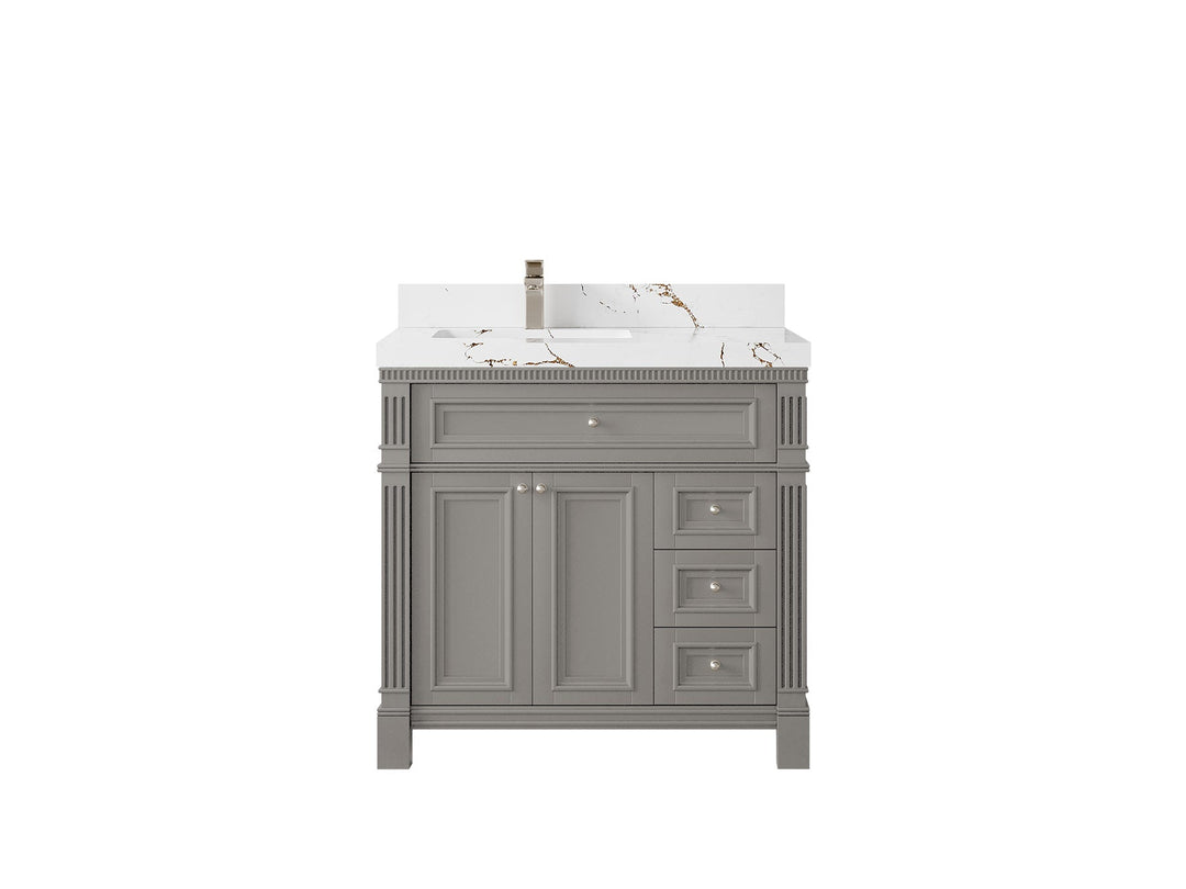 Paris 36 in. W x 22 in. D Left Offset Sink Bathroom Vanity - Willow Bath and Vanity
