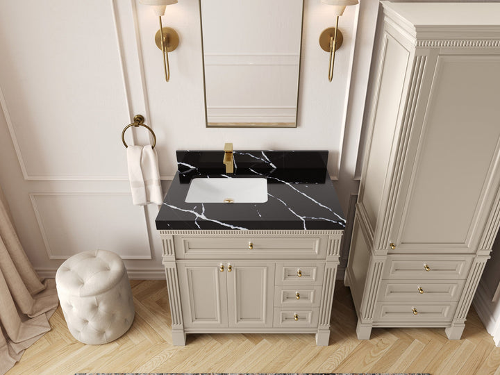 Paris 36 in. W x 22 in. D Left Offset Sink Bathroom Vanity - photo 7