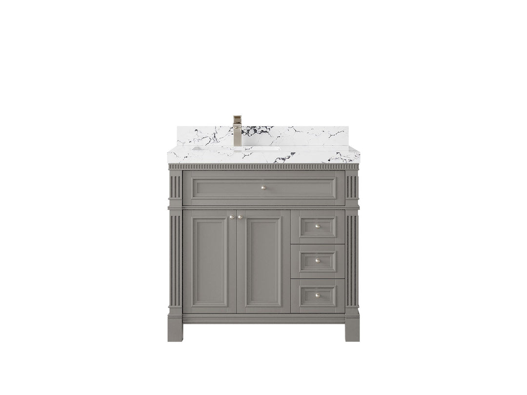 Paris 36 in. W x 22 in. D Left Offset Sink Bathroom Vanity - Willow Bath and Vanity