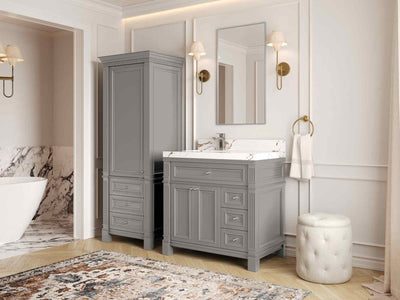 Paris 36 in. W x 22 in. D Left Offset Sink Bathroom Vanity - Willow Bath and Vanity