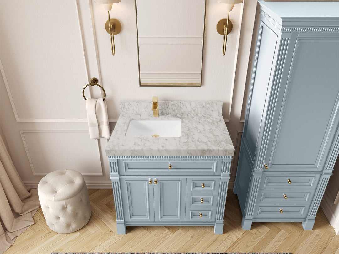 Paris 36 in. W x 22 in. D Left Offset Sink Bathroom Vanity - Willow Bath and Vanity