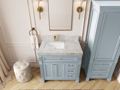 Paris 36 in. W x 22 in. D Left Offset Sink Bathroom Vanity - photo 9
