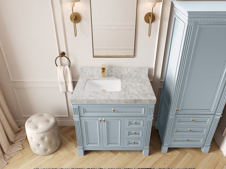 Paris 36 in. W x 22 in. D Left Offset Sink Bathroom Vanity - photo 9