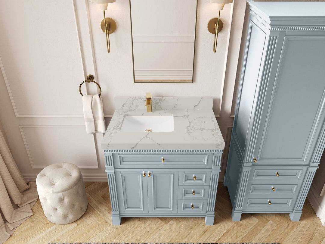 Paris 36 in. W x 22 in. D Left Offset Sink Bathroom Vanity - Willow Bath and Vanity