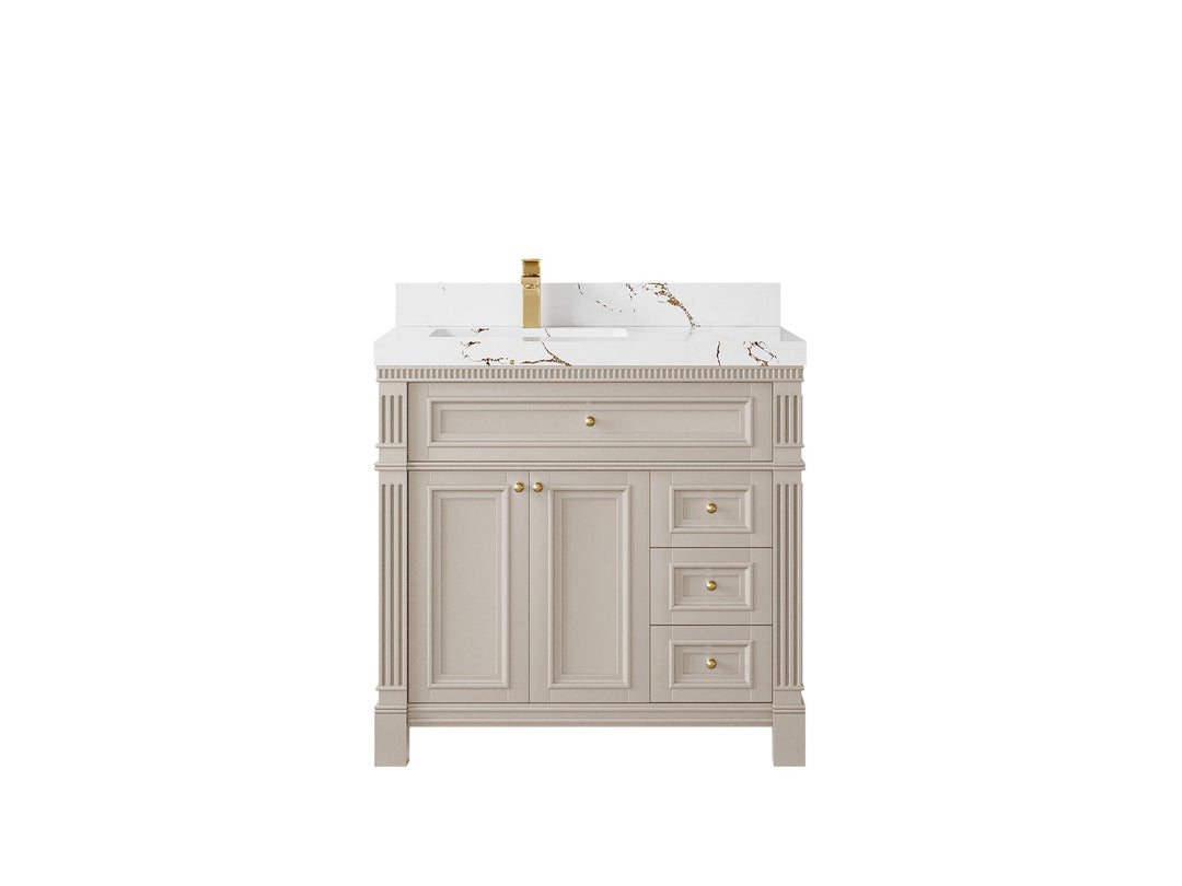 Paris 36 in. W x 22 in. D Left Offset Sink Bathroom Vanity - Willow Bath and Vanity