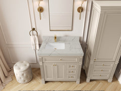 Paris 36 in. W x 22 in. D Left Offset Sink Bathroom Vanity - photo 37