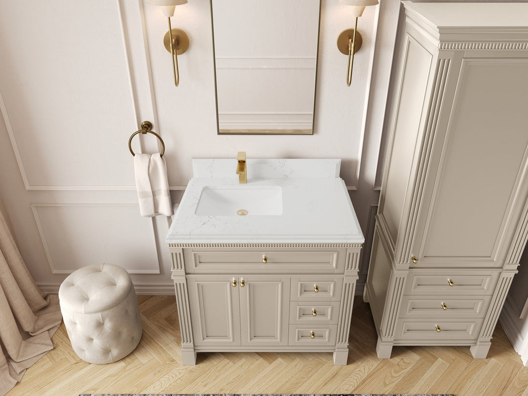 Paris 36 in. W x 22 in. D Left Offset Sink Bathroom Vanity - Willow Bath and Vanity