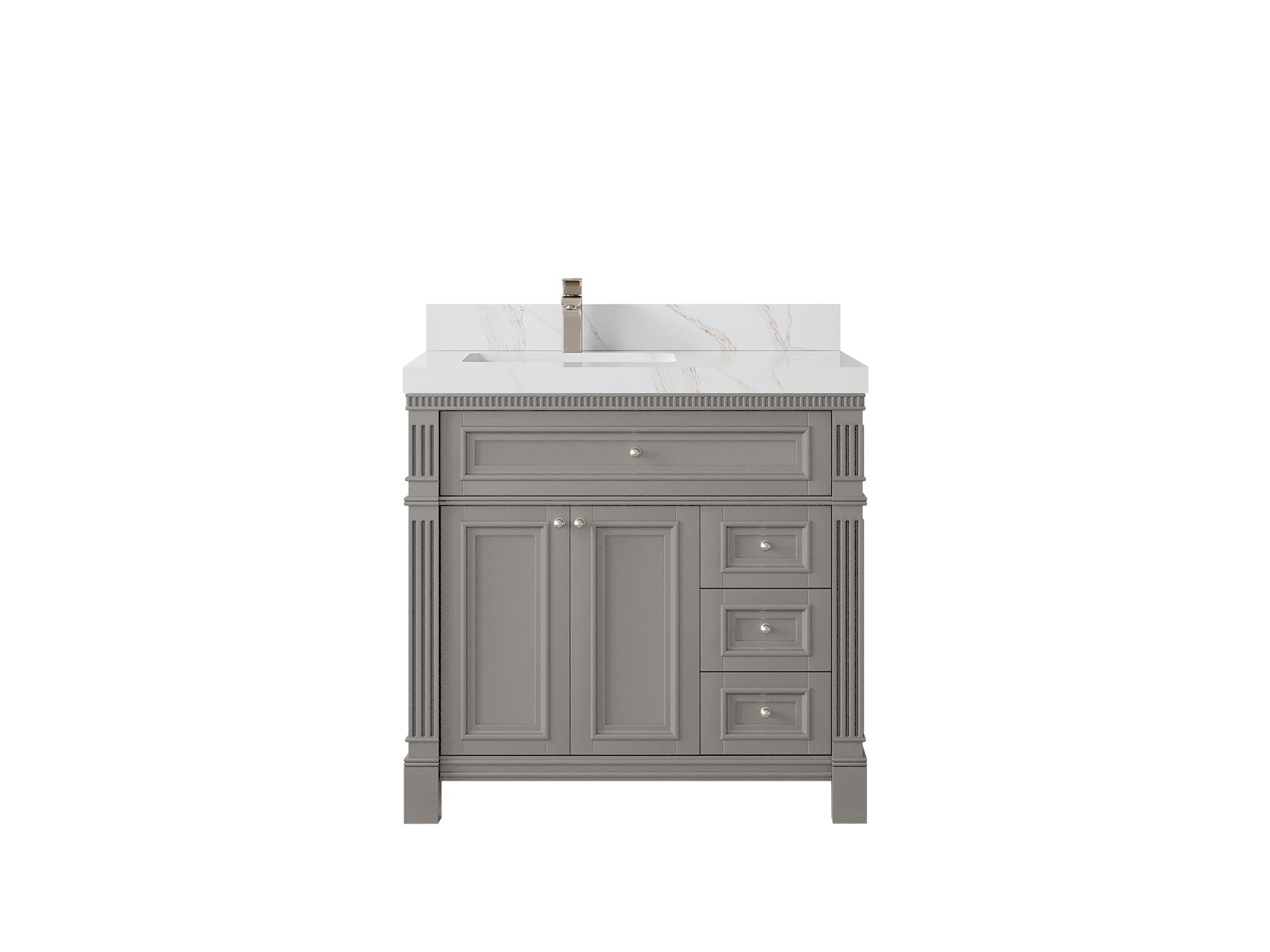 Paris 36 in. W x 22 in. D Left Offset Sink Bathroom Vanity - Willow Bath and Vanity