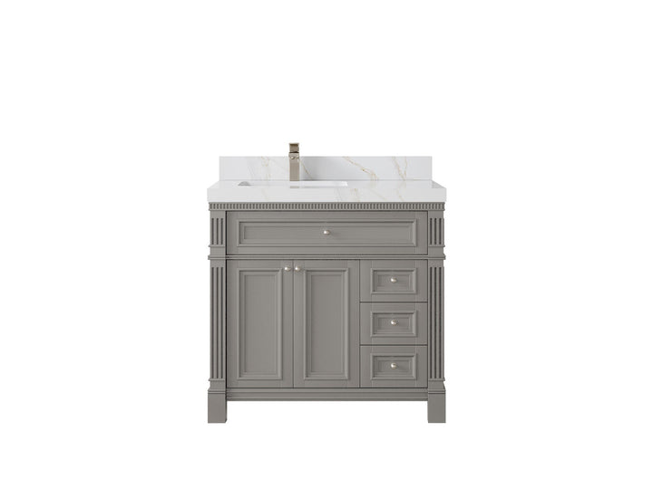 Paris 36 in. W x 22 in. D Left Offset Sink Bathroom Vanity - photo 22