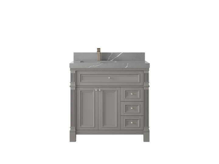 Paris 36 in. W x 22 in. D Left Offset Sink Bathroom Vanity - photo 34