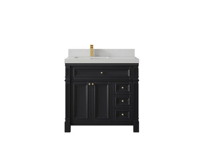 Paris 36 in. W x 22 in. D Left Offset Sink Bathroom Vanity - Willow Bath and Vanity