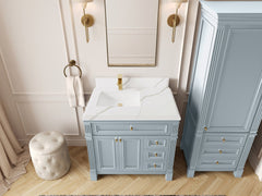 Paris 36 in. W x 22 in. D Left Offset Sink Bathroom Vanity - photo 23