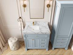Paris 36 in. W x 22 in. D Left Offset Sink Bathroom Vanity - photo 21