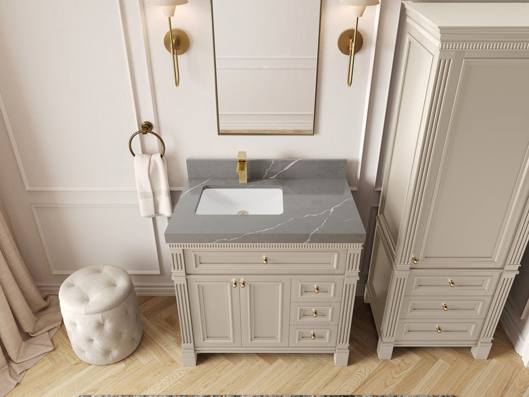Paris 36 in. W x 22 in. D Left Offset Sink Bathroom Vanity - Willow Bath and Vanity