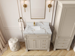 Paris 36 in. W x 22 in. D Left Offset Sink Bathroom Vanity - photo 31