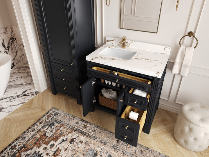 Paris 36 in. W x 22 in. D Left Offset Sink Bathroom Vanity - photo 3