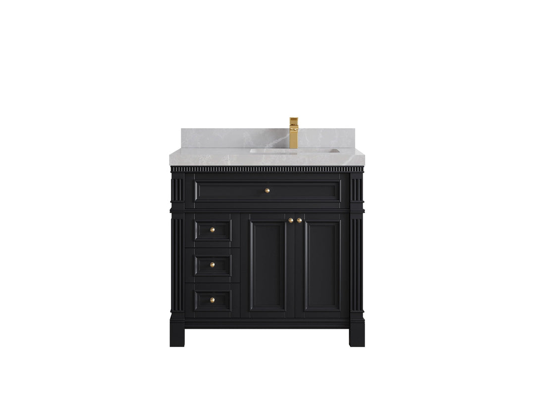 Paris 36 in. W x 22 in. D Right Offset Sink Bathroom Vanity - Willow Bath and Vanity