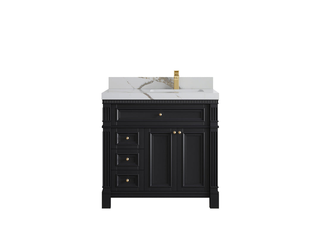 Paris 36 in. W x 22 in. D Right Offset Sink Bathroom Vanity - Willow Bath and Vanity