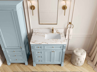 Paris 36 in. W x 22 in. D Right Offset Sink Bathroom Vanity - Willow Bath and Vanity