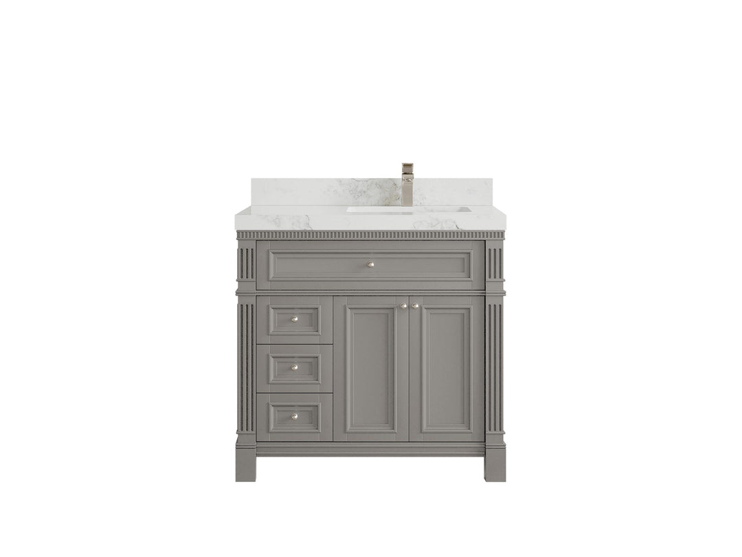 Paris 36 in. W x 22 in. D Right Offset Sink Bathroom Vanity - Willow Bath and Vanity